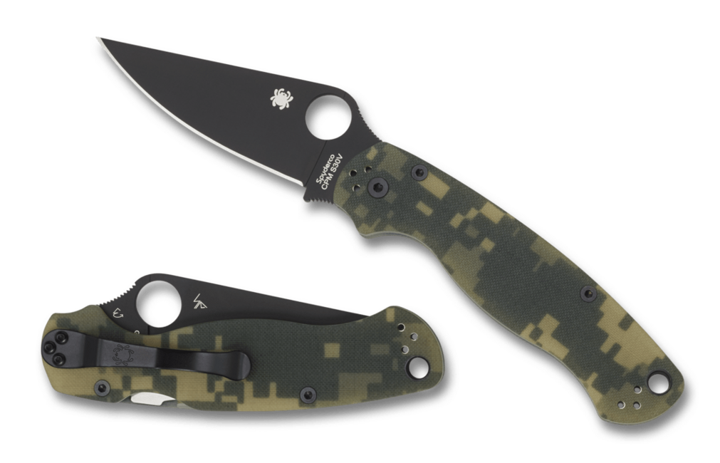 Spyderco Para Military 2 coltello da tasca 8,7 cm, nero, camo, G10