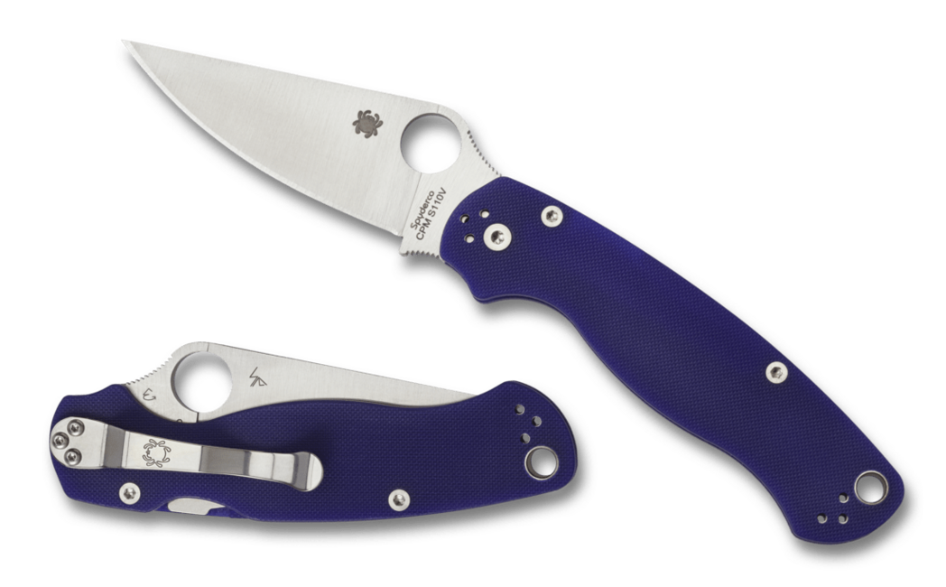 Spyderco Para Military 2 coltello tascabile 8,7 cm, blu scuro, G10