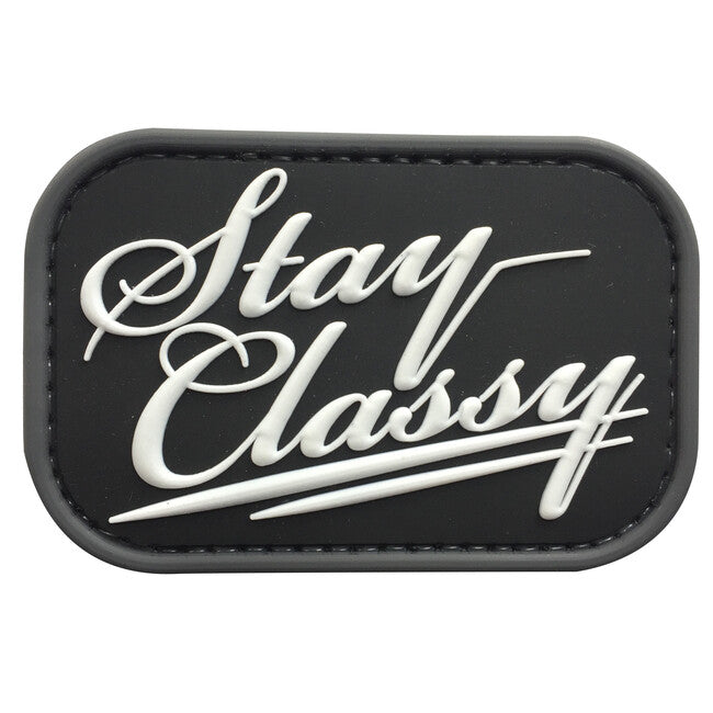WARAGOD Stay Classy Swat toppe in PVC in bianco e nero