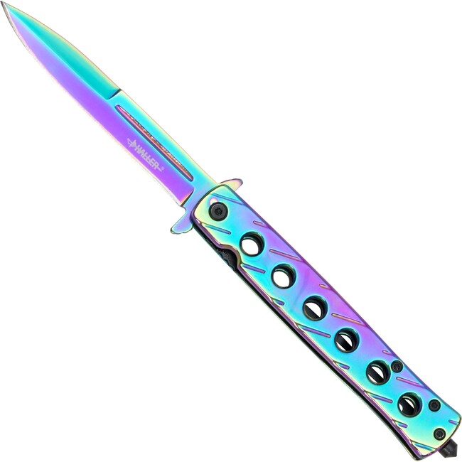 Haller Stiletto coltello tascabile rivestimento arcobaleno
