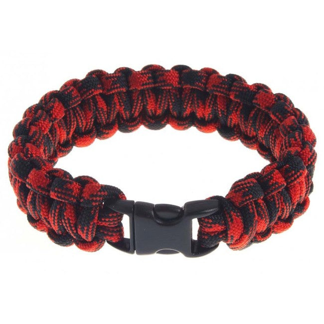 O&T braccialetto paracord, rosso-nero