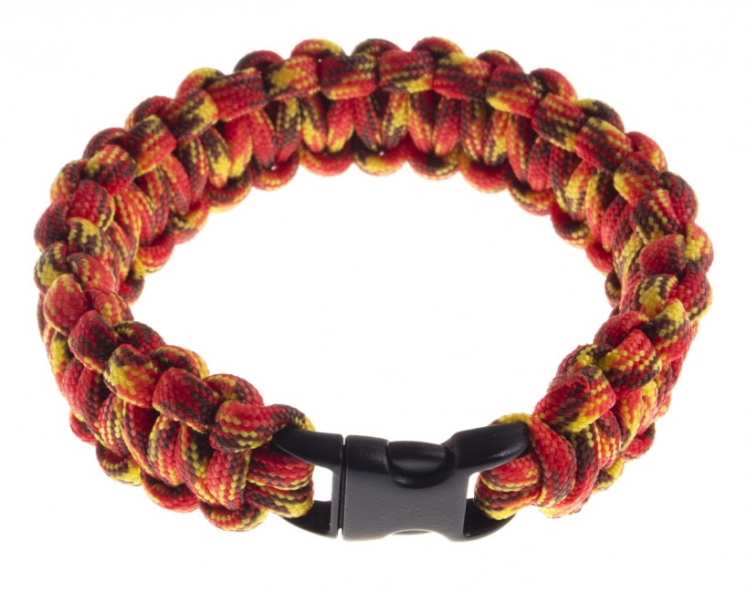 O&T braccialetto paracord, rosso-giallo