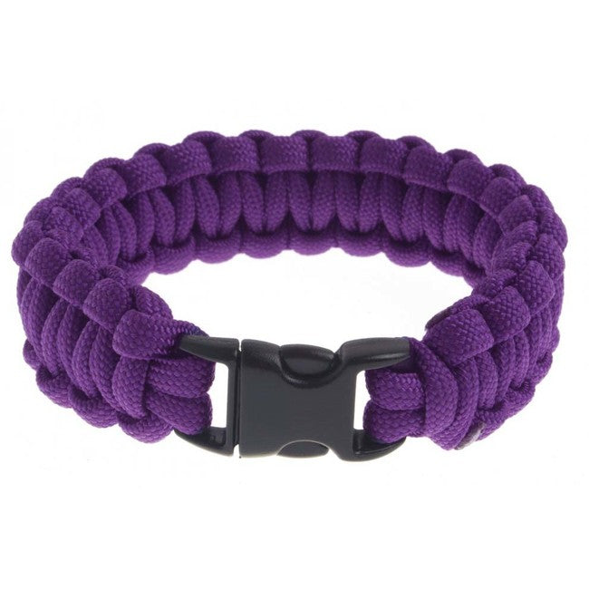 O&T braccialetto paracord, fibbia in plastica, viola