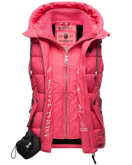 Marikoo TAISAA gilet con cappuccio da donna, rosa