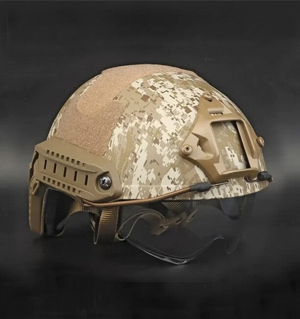DRAGOWA Tactical Fast MH casco tattico con occhiali Charger, digital desert (senza certificazione)