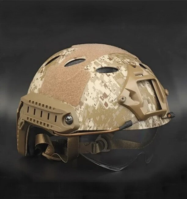DRAGOWA Tactical Fast PJ Casco Tattico con occhiali Bolt, digital desert (senza certificazione)