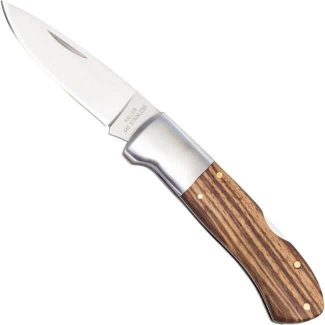 Haller Tame Stahlbacken coltello Zebraholz, 440rsf 40412