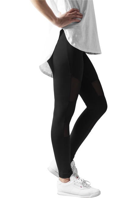 Urban Classics Tech Mesh leggings da donna, nero