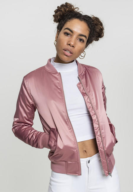 Urban Classics bomber in raso da donna, rosa antico