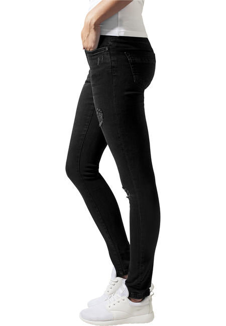 Urban Classics Pantaloni in denim da donna, neri