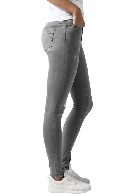 Urban Classics Pantaloni in denim da donna, grigi