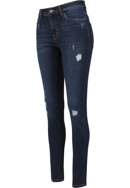 Urban Classics Pantaloni in denim da donna, blu scuro