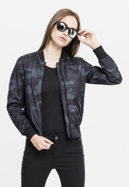 Urban Classics Giacca bomber leggera da donna mimetica, darkcamo