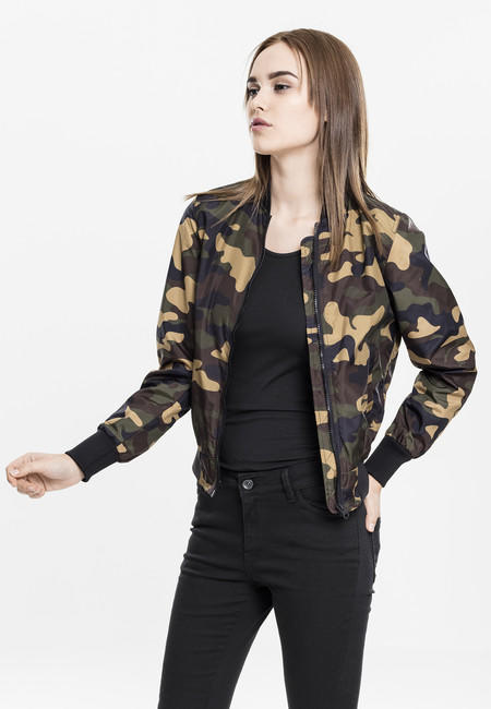 Urban Classics Giacca bomber leggera da donna mimetica, woodcamo