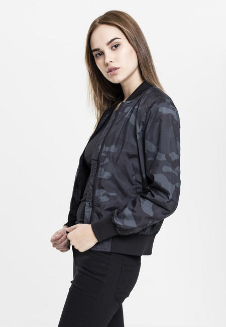Urban Classics Giacca bomber leggera da donna mimetica, darkcamo