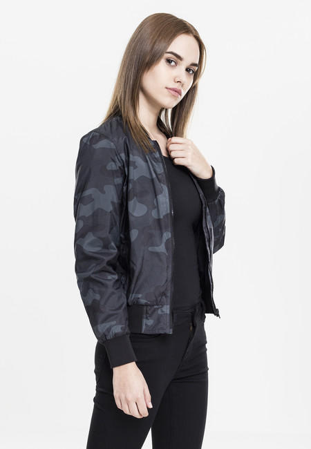 Urban Classics Giacca bomber leggera da donna mimetica, darkcamo