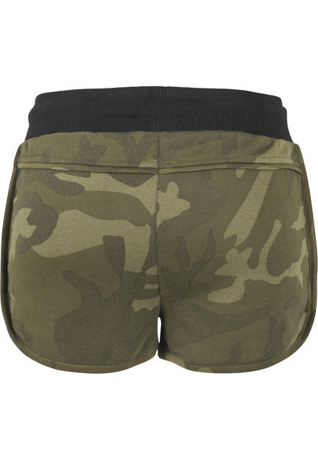 Urban Classics Pantaloncini mimetici da donna, oliva mimetica