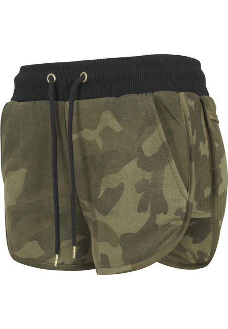 Urban Classics Pantaloncini mimetici da donna, oliva mimetica