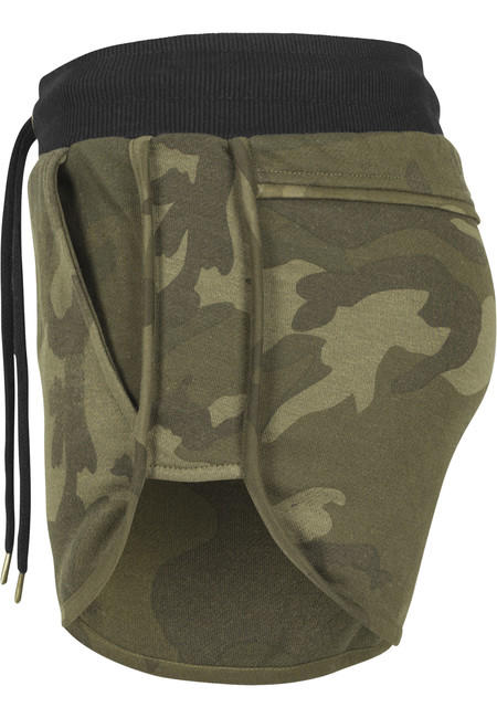 Urban Classics Pantaloncini mimetici da donna, oliva mimetica