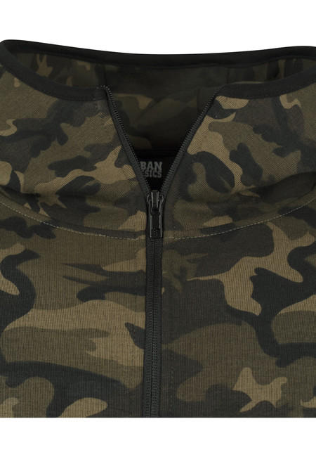 Urban Classics felpa con zip mimetica da uomo, mimetica legno