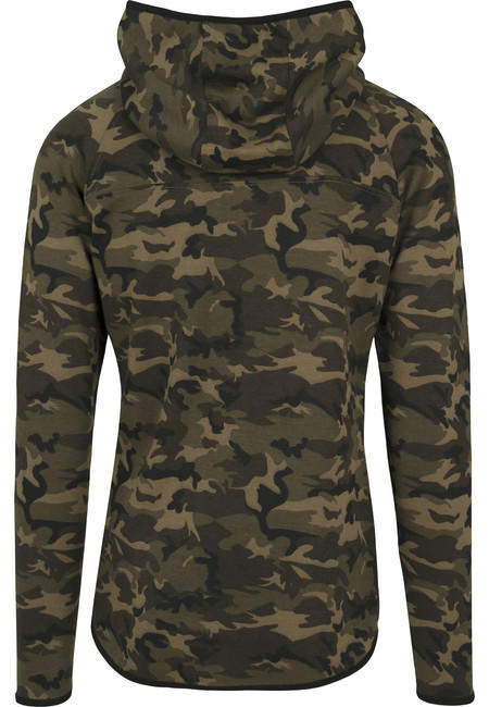Urban Classics felpa con zip mimetica da uomo, mimetica legno