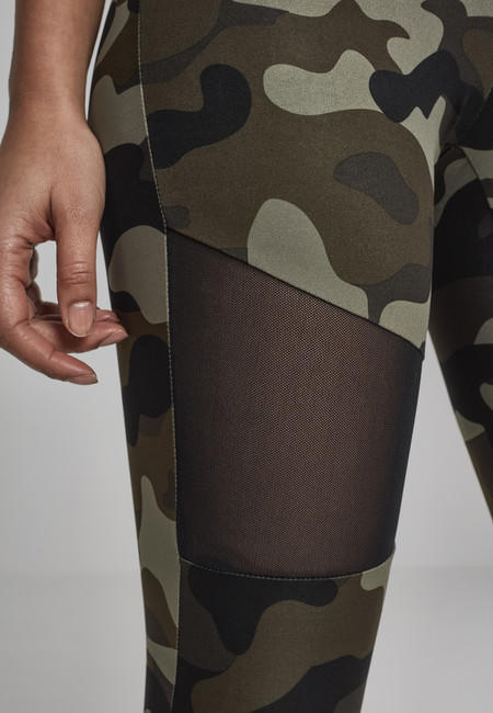 Urban Classics Tech Mesh leggings da donna, woodcamo