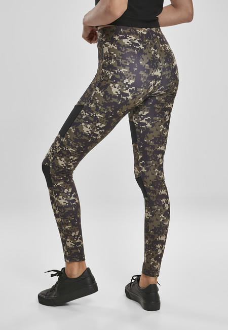 Urban Classics Tech Mesh leggings da donna, camo digitale in legno