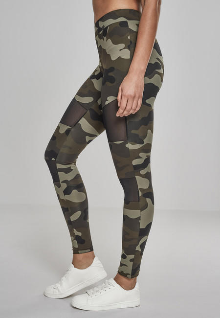 Urban Classics Tech Mesh leggings da donna, woodcamo