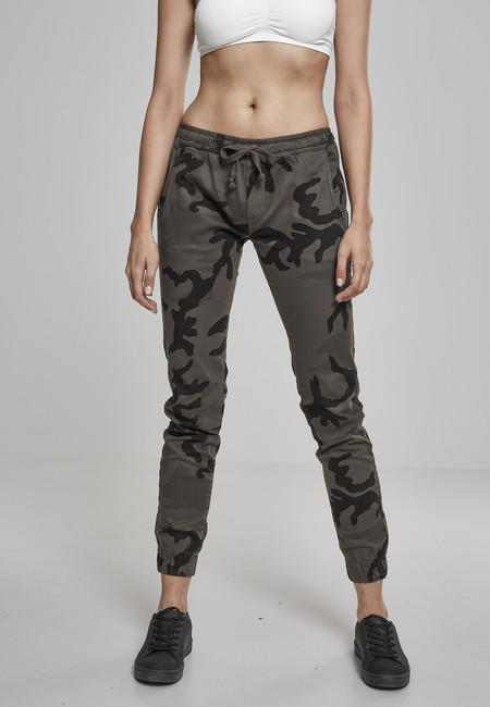 Urban Classics Pantaloni da jogging da donna, camo scuro