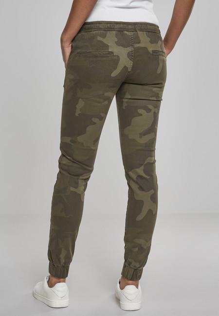 Urban Classics pantaloni da jogging da donna, oliva camo