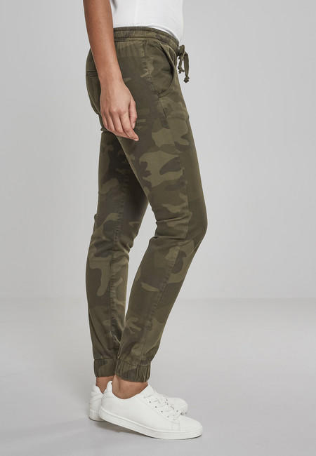Urban Classics pantaloni da jogging da donna, oliva camo