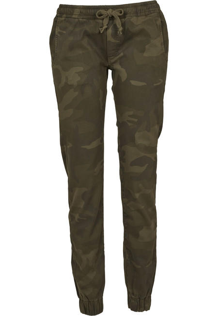 Urban Classics pantaloni da jogging da donna, oliva camo