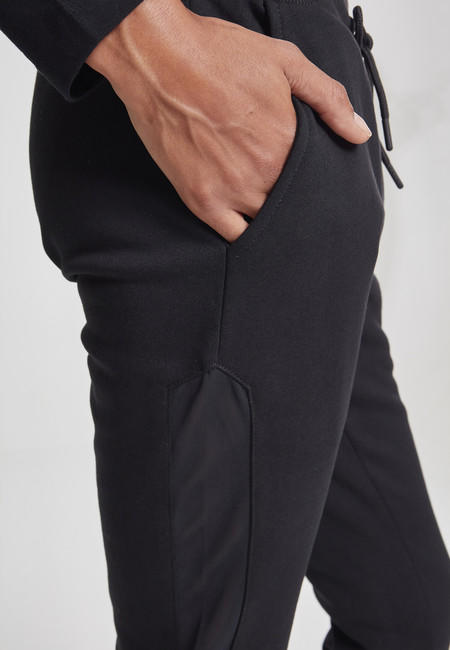 Urban Classics Pantalone donna Tech Mesh con strisce laterali, nero