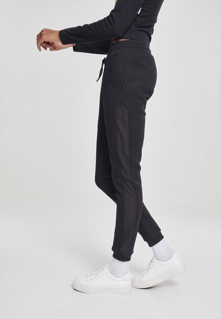Urban Classics Pantalone donna Tech Mesh con strisce laterali, nero