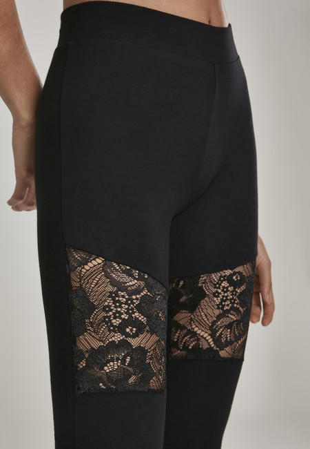 Urban Classics Laces Inset leggings da donna, nero