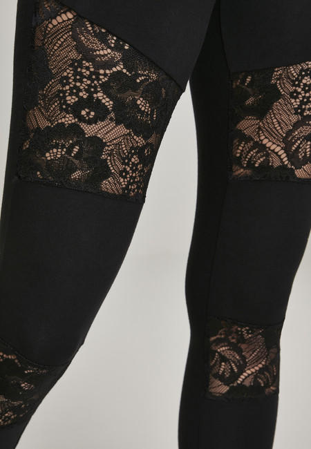 Urban Classics Laces Inset leggings da donna, nero