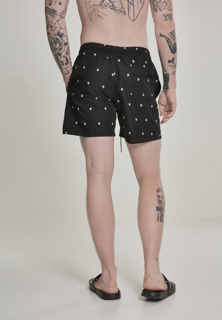 Urban Classics costume da bagno da uomo con teschio, nero