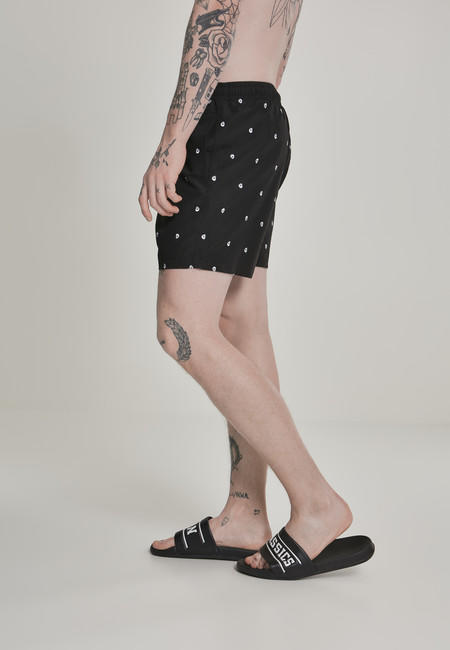 Urban Classics costume da bagno da uomo con teschio, nero