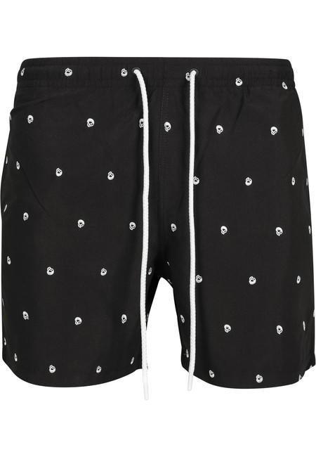 Urban Classics costume da bagno da uomo con teschio, nero