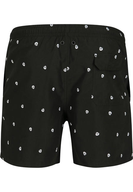 Urban Classics costume da bagno da uomo con teschio, nero