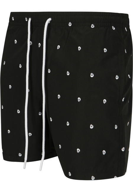 Urban Classics costume da bagno da uomo con teschio, nero