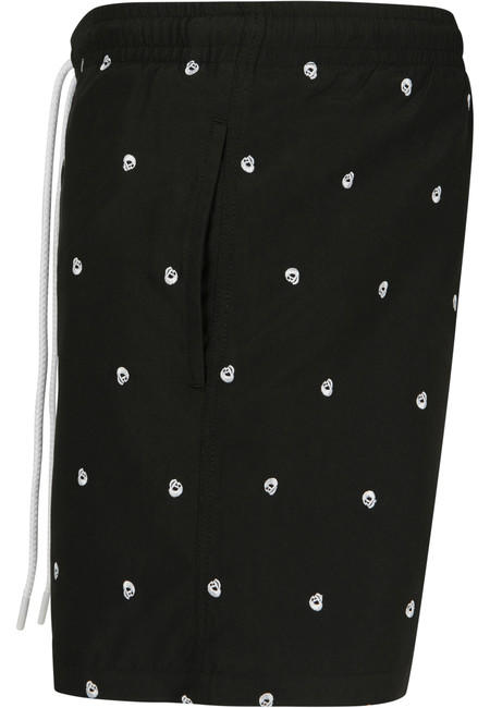 Urban Classics costume da bagno da uomo con teschio, nero