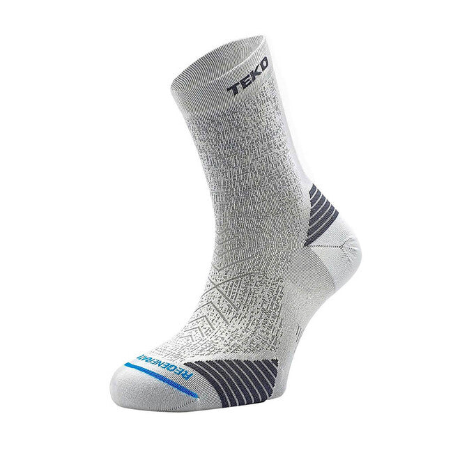 Teko Run 2.0 Short Crew calzini da corsa leggeri eco, bianchi
