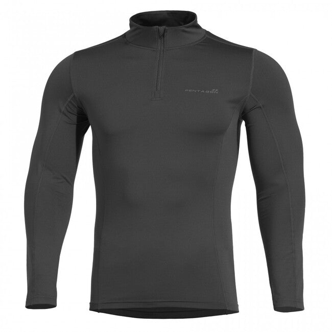 Pentagon Pindos 1/2 t-shirt con cerniera, nero