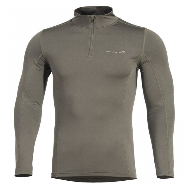 Pentagon Pindos 1/2 t-shirt con cerniera, verde oliva