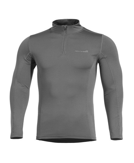 Pentagon Pindos 1/2 maglietta con cerniera, grigio lupo