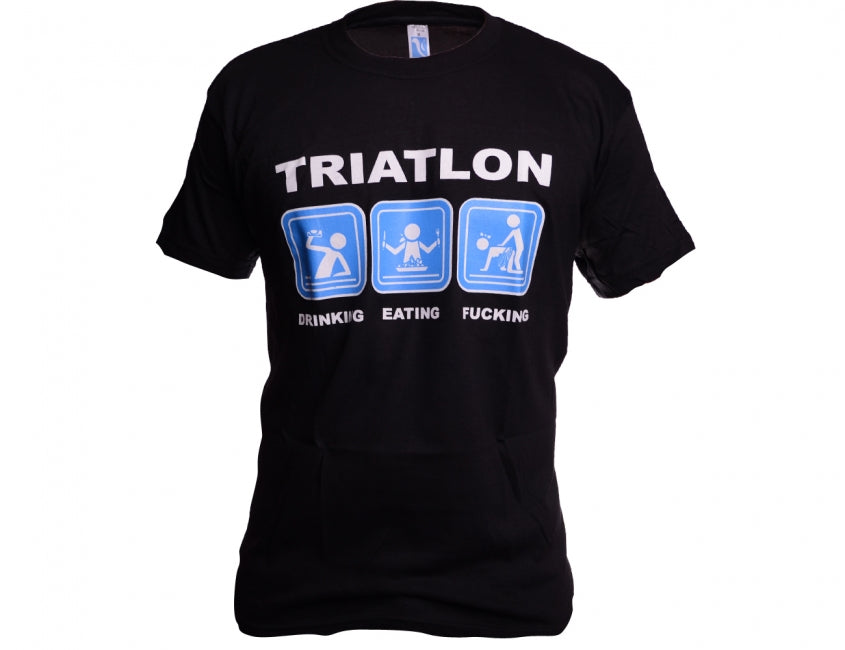 O&T Maglietta divertente, triathlon, nero