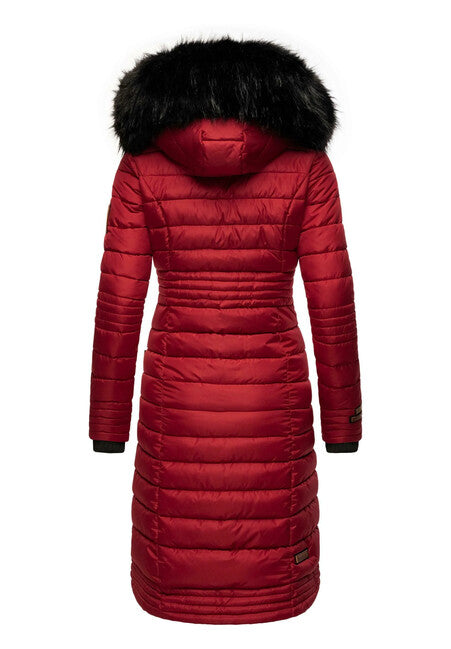 Navahoo Umay cappotto trapuntato da donna, rosso scuro
