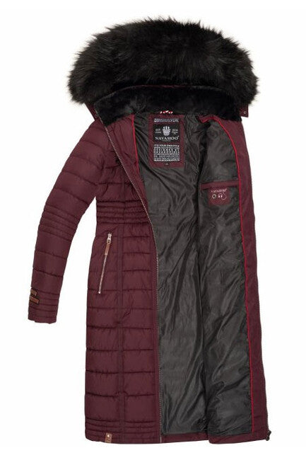 Navahoo Umay cappotto trapuntato da donna, vino