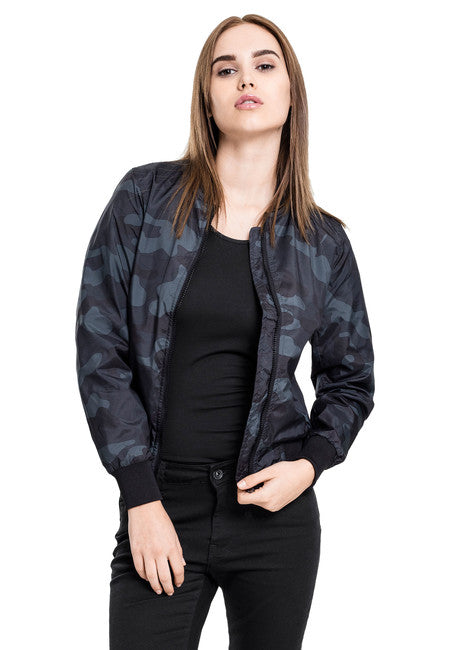 Urban Classics Giacca bomber leggera da donna mimetica, darkcamo